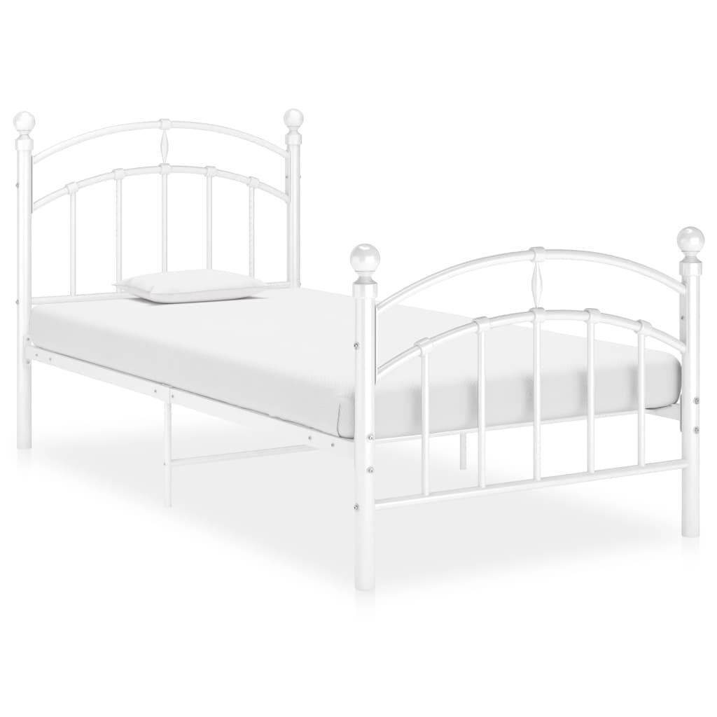 vidaXL Bedframe 90x200 Wit - Krasje, Topdeal 55% Korting!