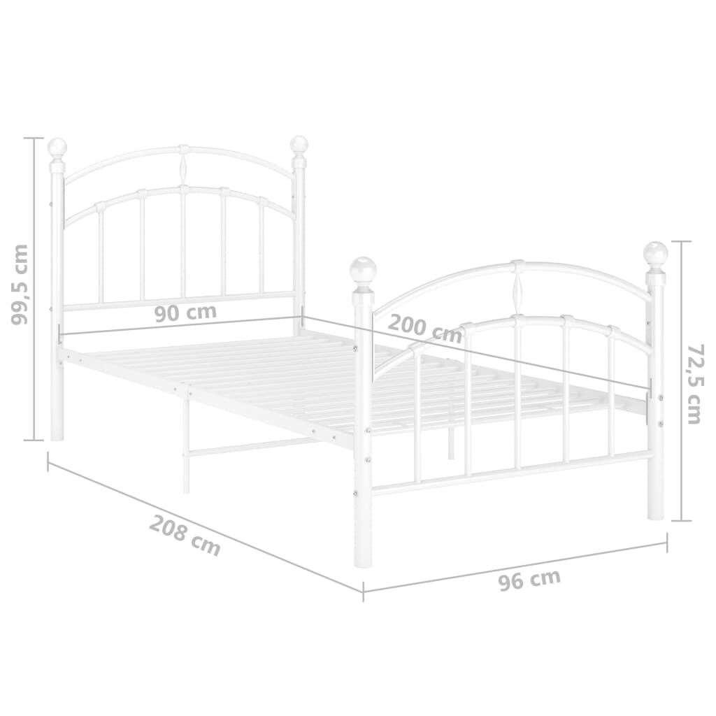 vidaXL Bedframe 90x200 Wit - Krasje, Topdeal 55% Korting!