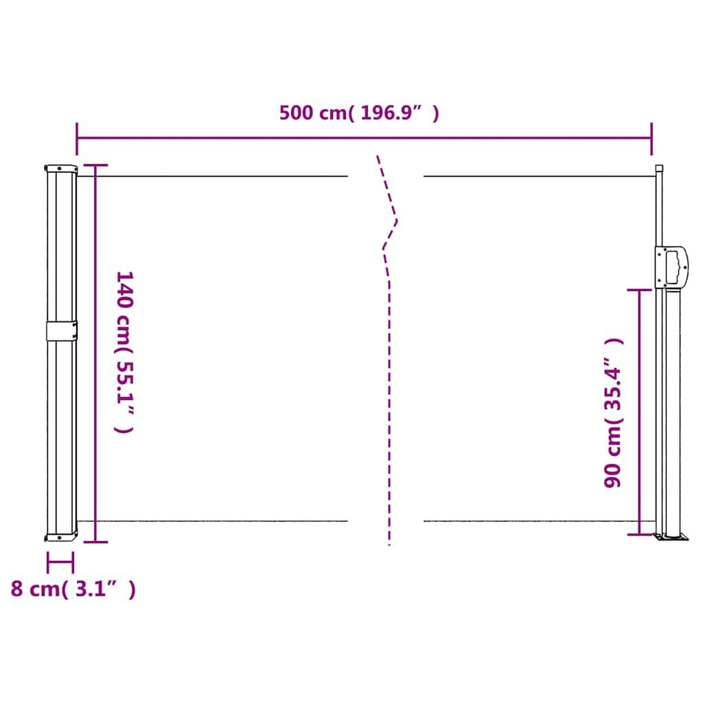 vidaXL Uittrekbaar Windscherm Antraciet 140x500cm - 35% Korting!