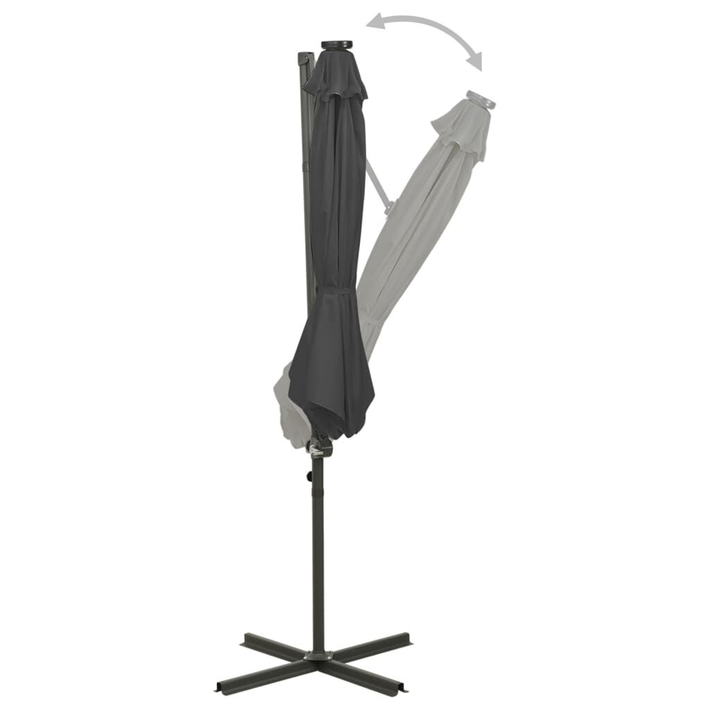 vidaXL Zweefparasol LED 300cm Antraciet -55% Korting!
