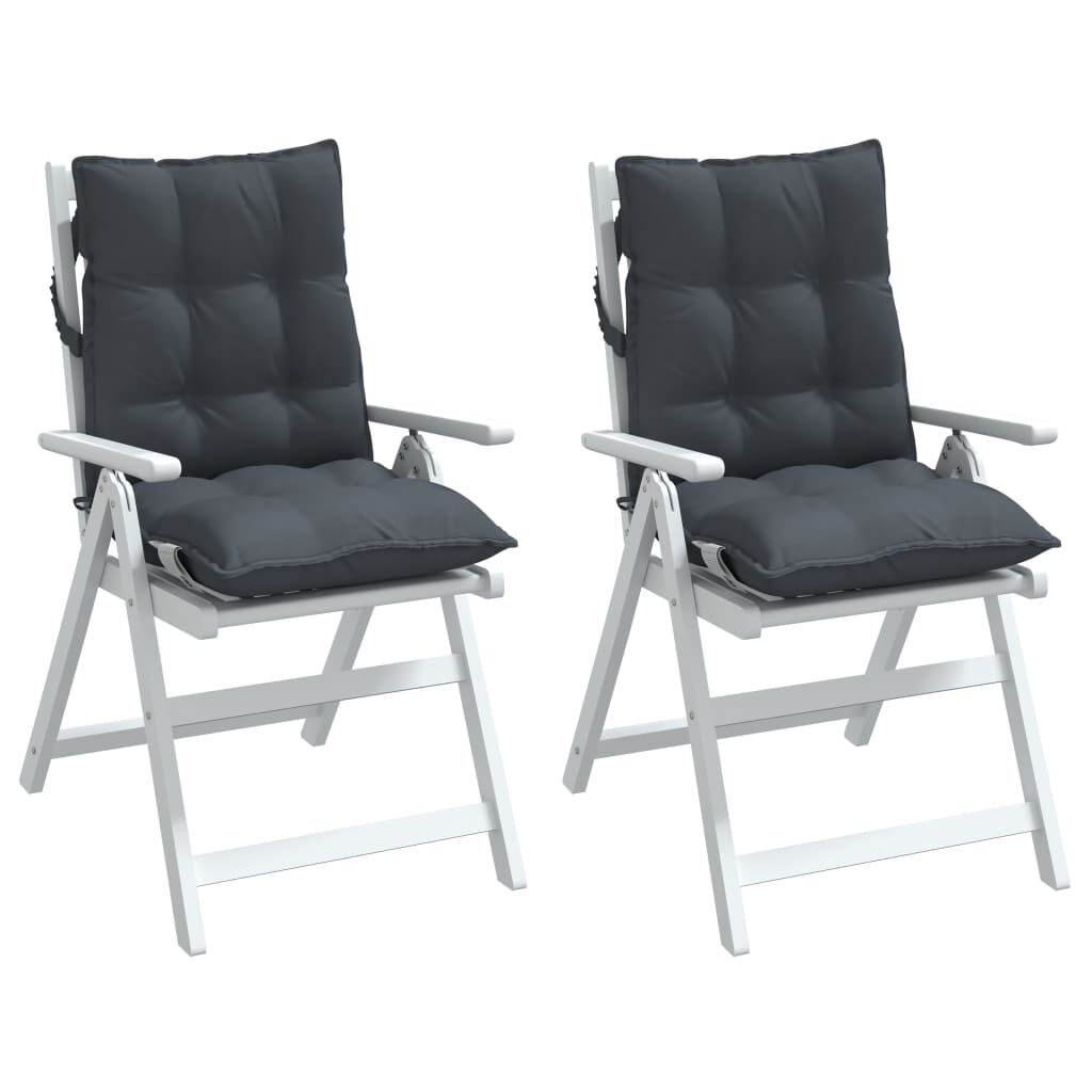 vidaXL Stoelkussens Laag (2 st) Antraciet -35%!