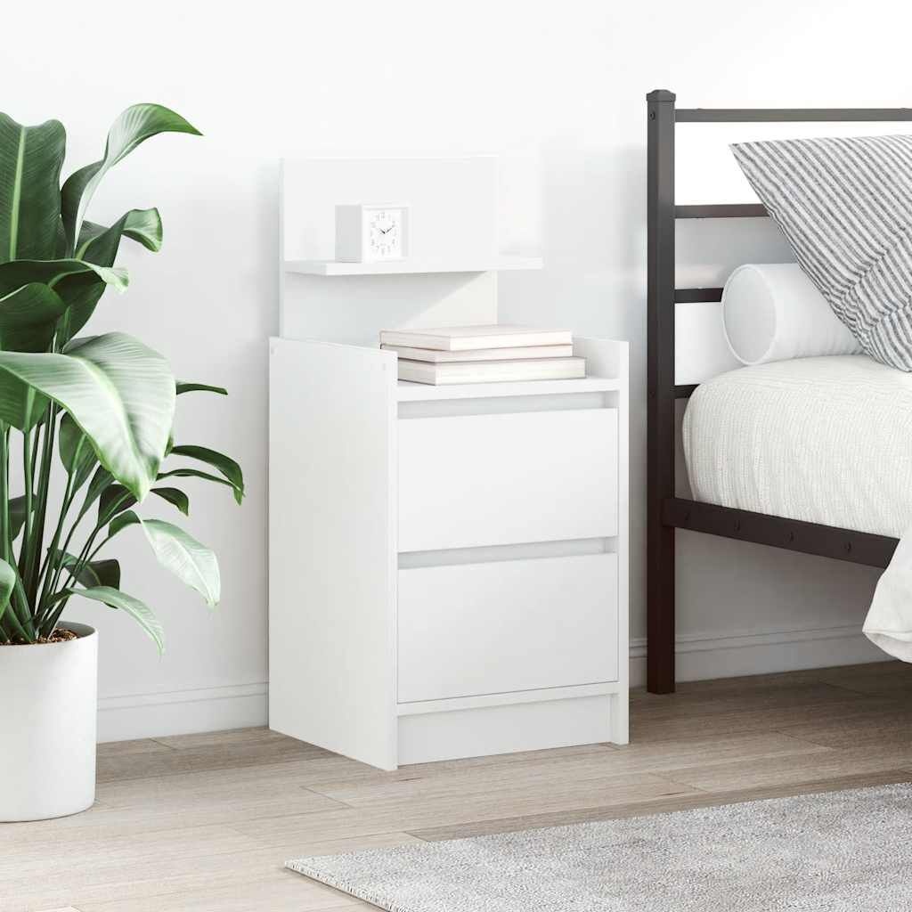 vidaXL Nachtkastje Wit, 2 Lades - 35% Korting!