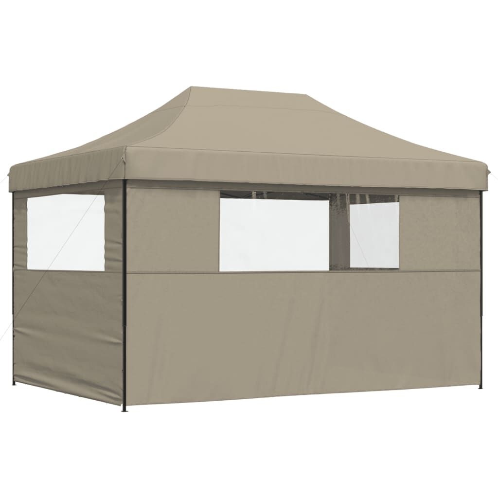 vidaXL Partytent Inklapbaar Taupe m. Zijwanden -35%