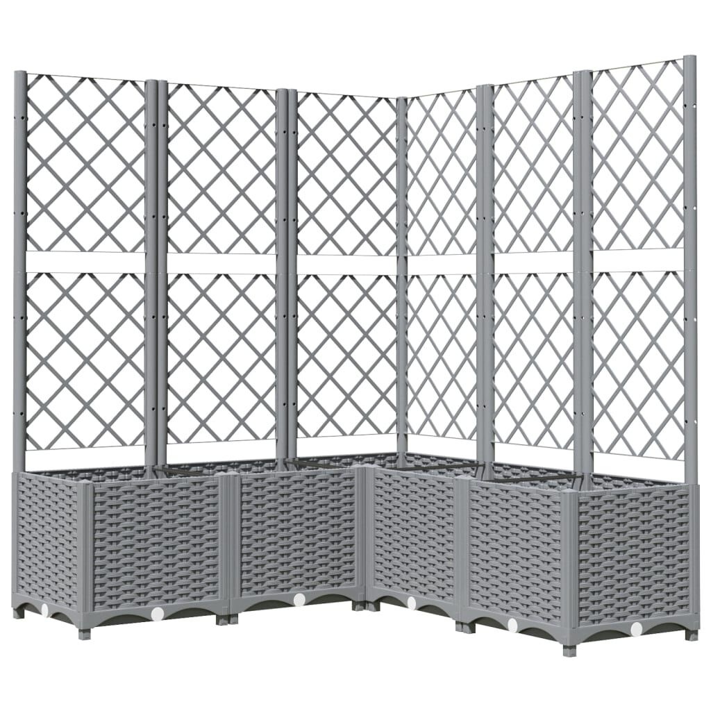 Plantenbak met Latwerk 120cm Lichtgrijs - 35% Korting!