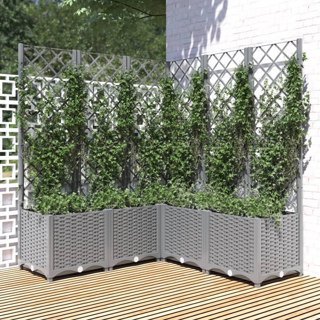 Plantenbak met Latwerk 120cm Lichtgrijs - 35% Korting!