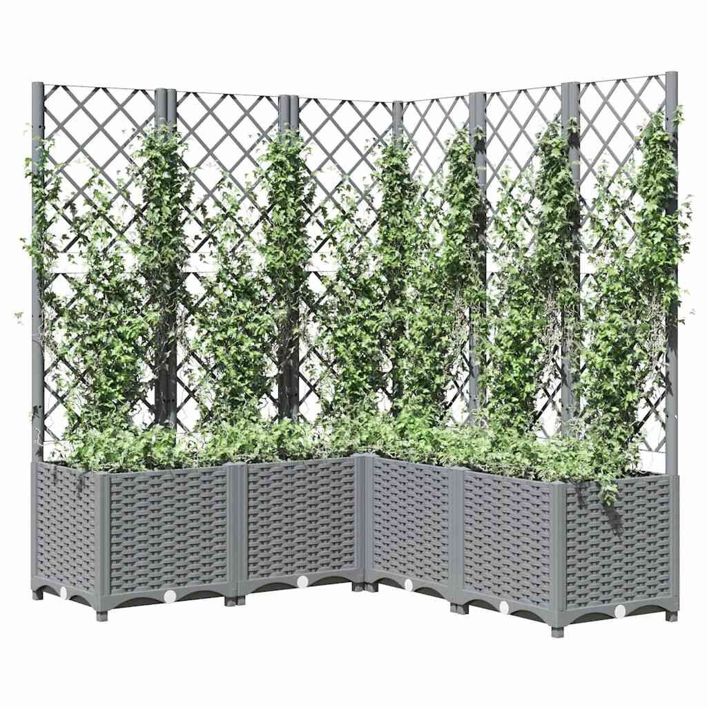 Plantenbak met Latwerk 120cm Lichtgrijs - 35% Korting!