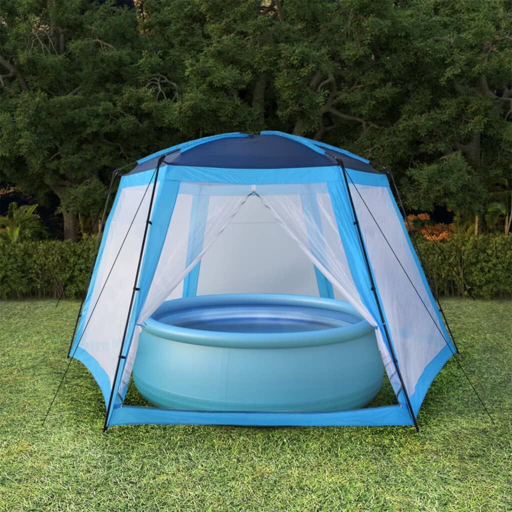 Zwembadtent vidaXL 590x520x250cm Blauw - 50% Korting!