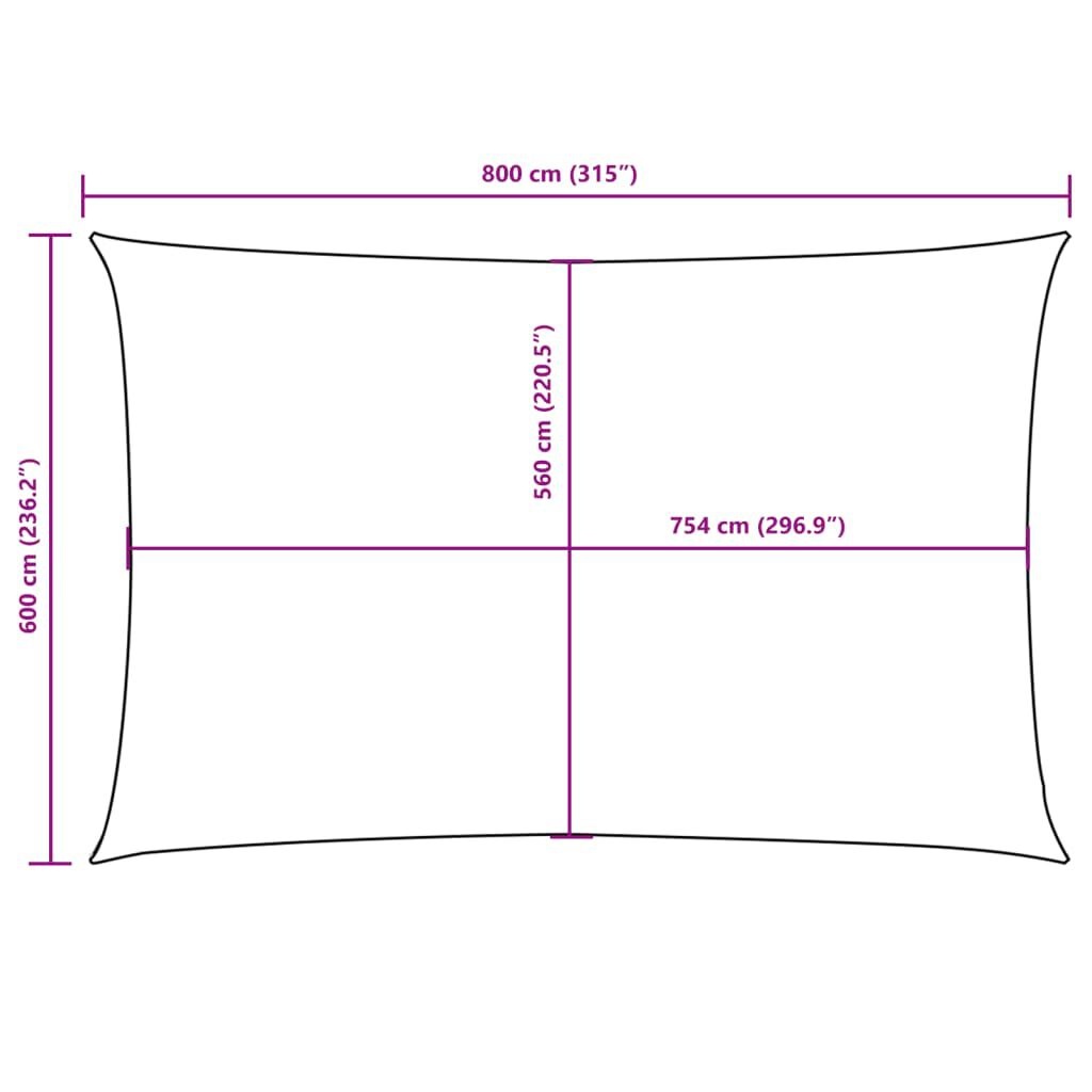 Zonnescherm Rechthoek 6x8m Crème - 35% Korting!