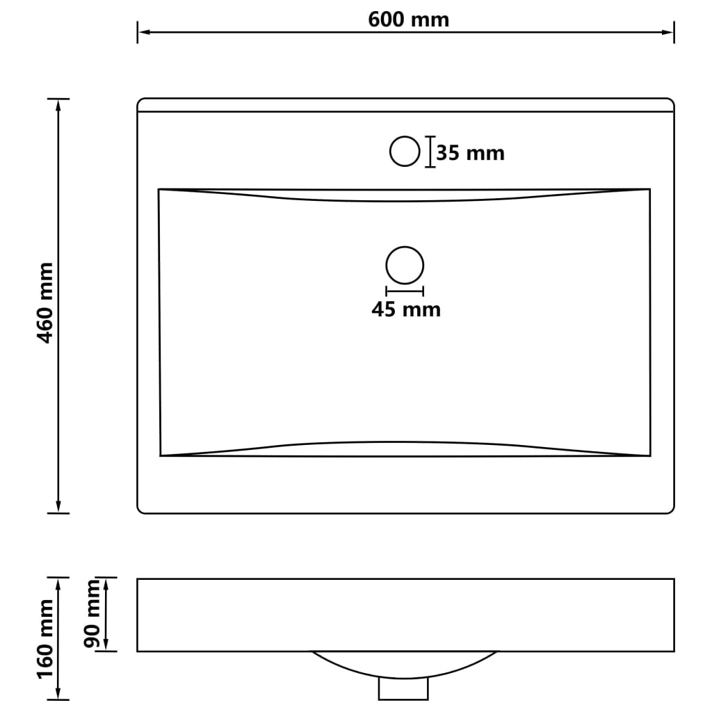 vidaXL Wastafel Matwit 60cm - Kras Achterkant - 35% Korting!