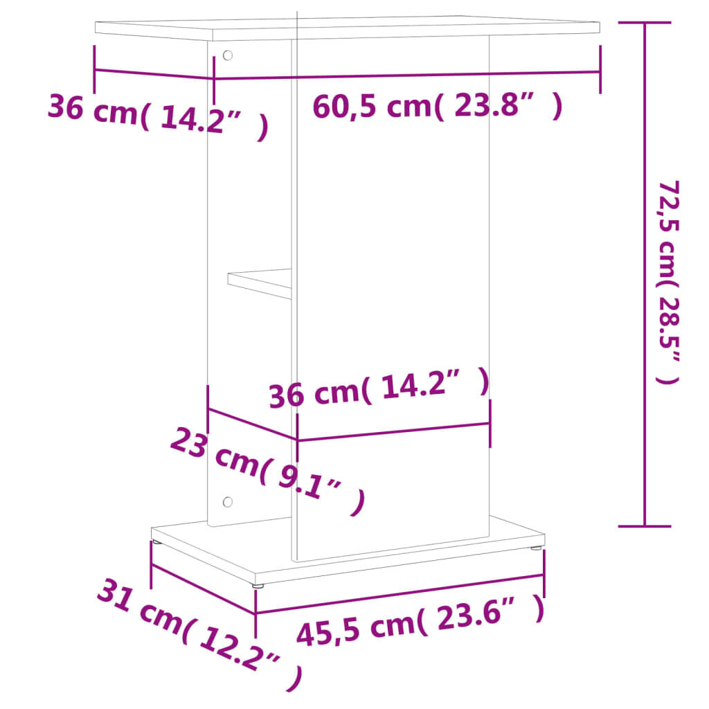 vidaXL Aquariumstandaard Bruin Eiken - 35% Korting!