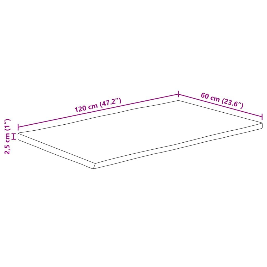 VidaXL Tafelblad Mango 120x60cm - 35% Korting!