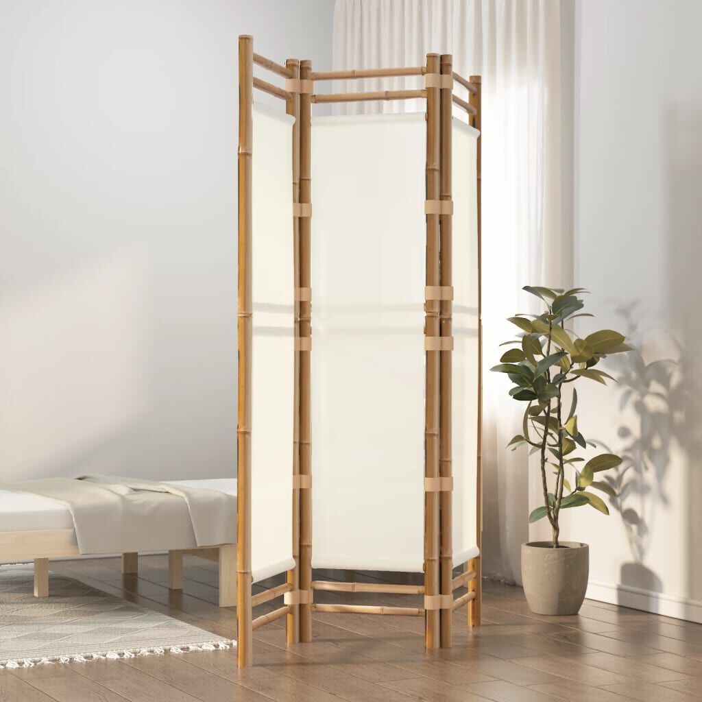 Kamerscherm Bamboe & Canvas 120cm - 35% Korting!