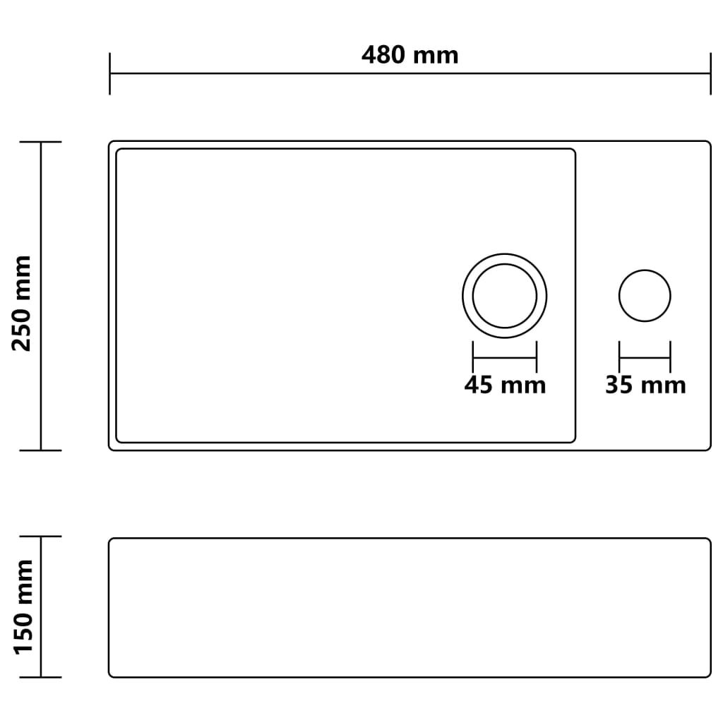 vidaXL Wastafel Matzwart - Licht Beschadigd - 35% Korting!