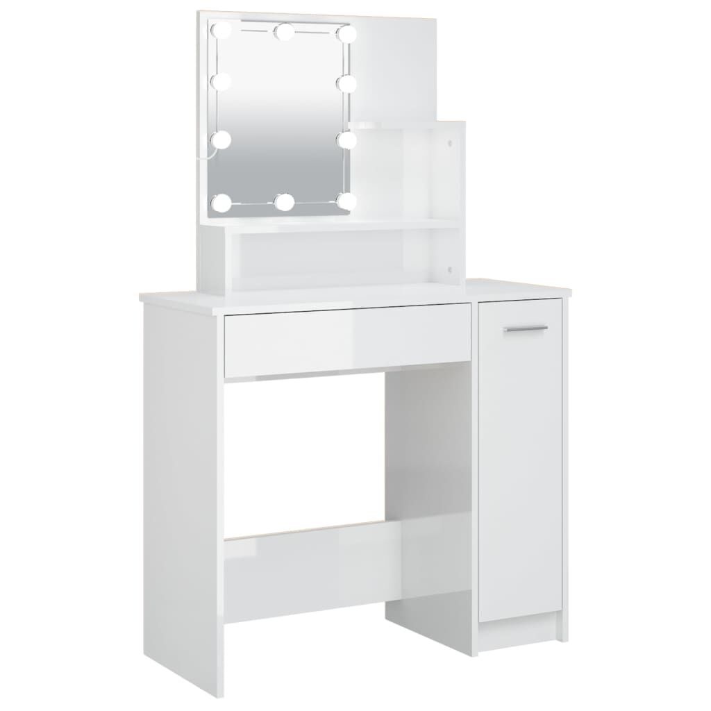 Kaptafel met LED - Hoogglans Wit - 35% Korting!