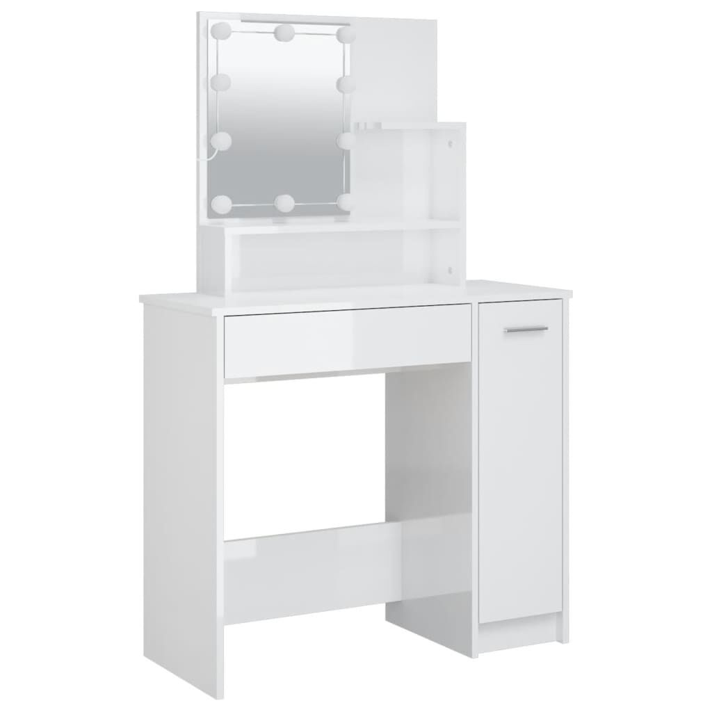 Kaptafel met LED - Hoogglans Wit - 35% Korting!