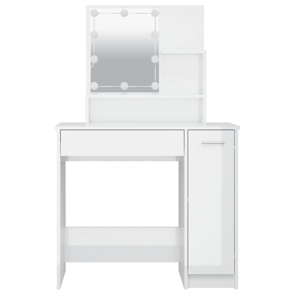 Kaptafel met LED - Hoogglans Wit - 35% Korting!