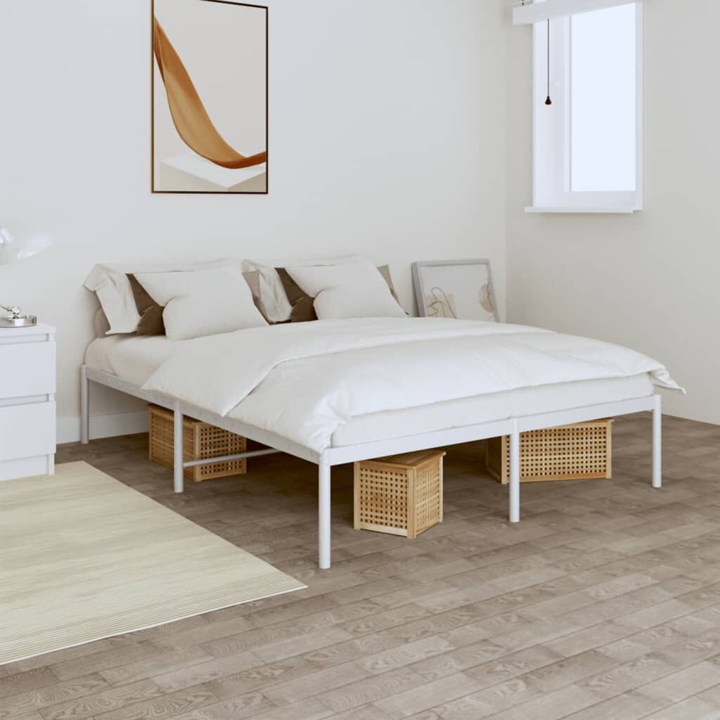 vidaXL Bedframe Metaal Wit 140x190 cm - 35% Korting!