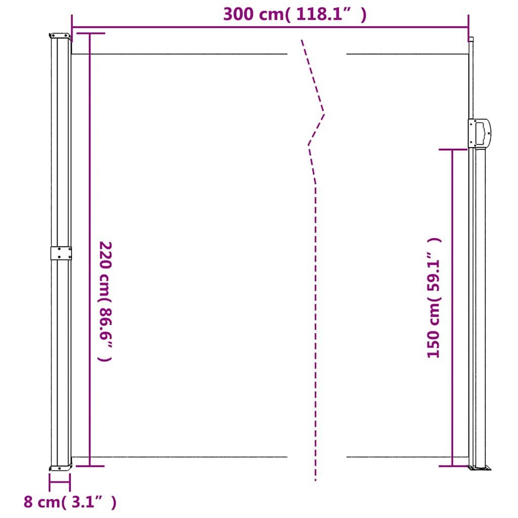 vidaXL Uittrekbaar Windscherm 220x300cm Taupe - 35% Korting!
