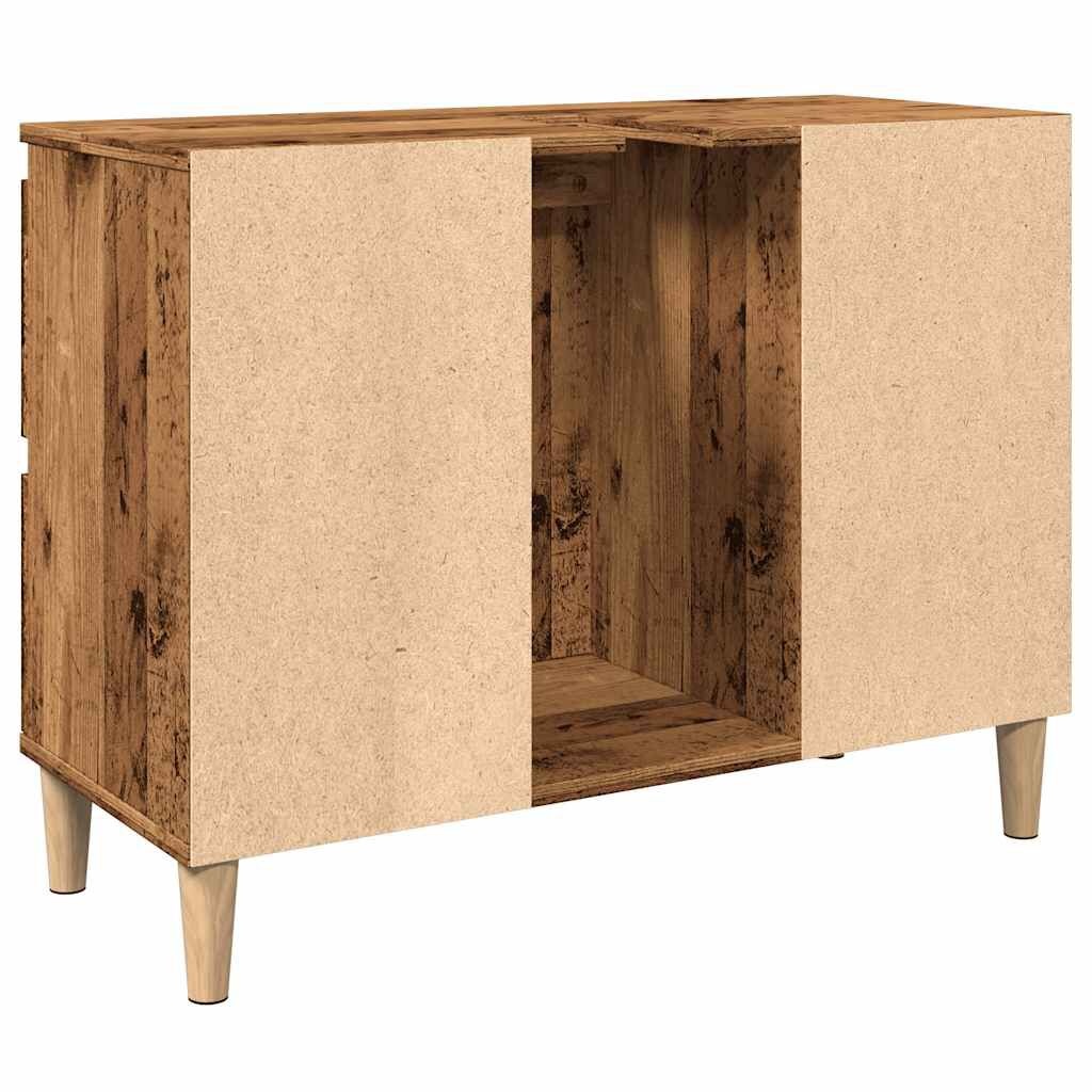 vidaXL Wastafelkast 80cm Oud Hout - 35% Korting!