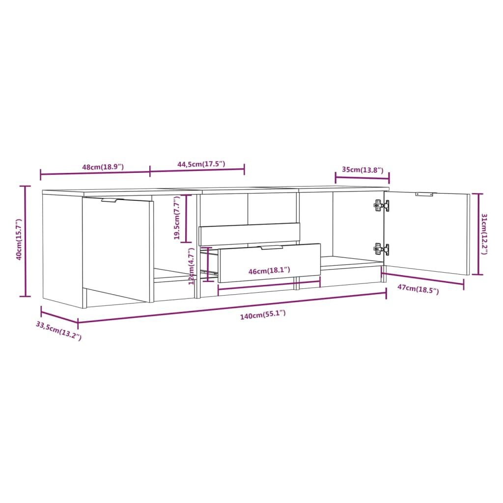 VidaXL Tv-meubel Zwart 140cm - 35% Korting! (Nieuwstaat)