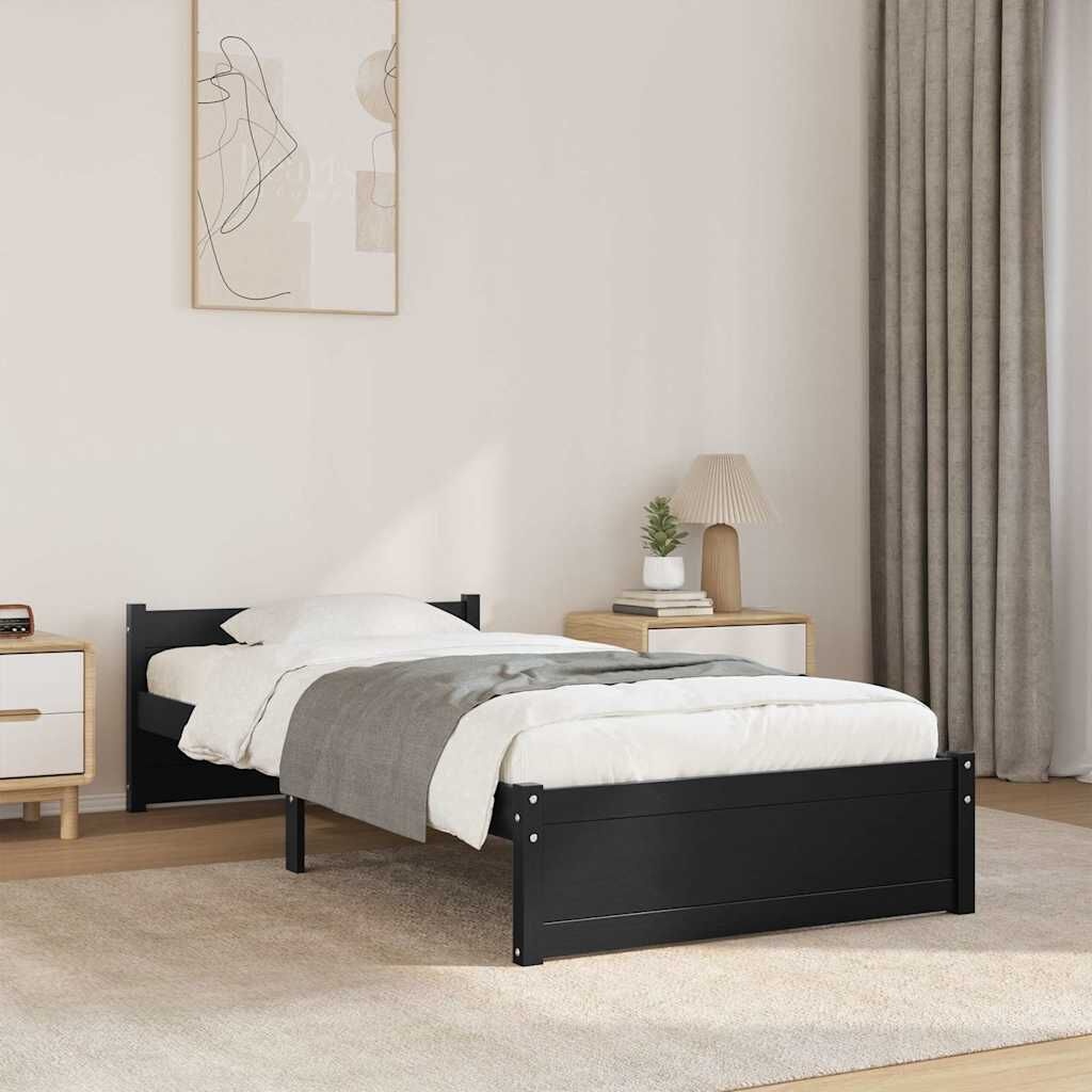 vidaXL Bedframe 90x200 Zwart Hout - 35% Korting!