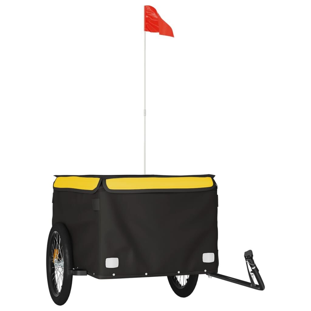 VidaXL Fietstrailer Zwart/Geel - 45kg - 35% Korting!