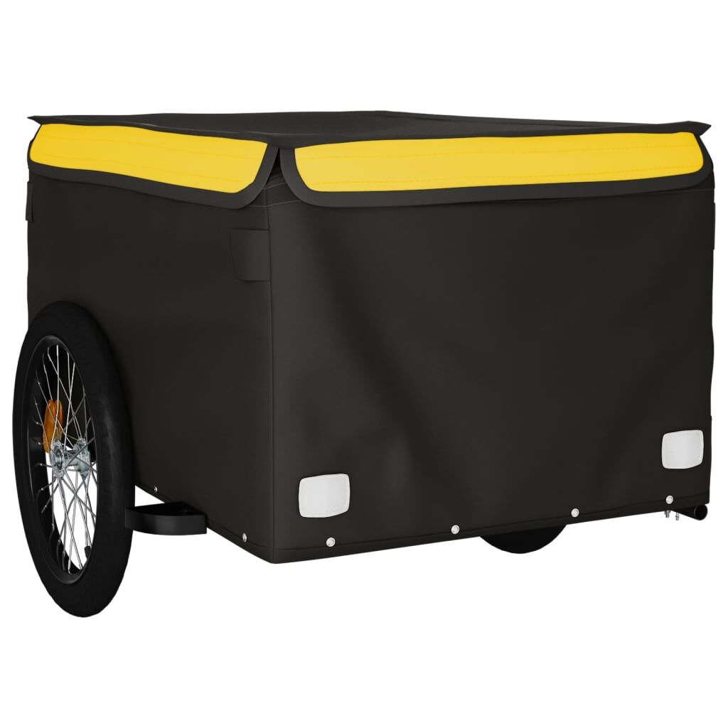 VidaXL Fietstrailer Zwart/Geel - 45kg - 35% Korting!