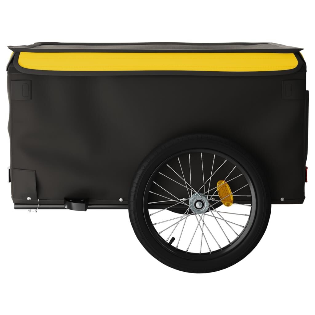 VidaXL Fietstrailer Zwart/Geel - 45kg - 35% Korting!