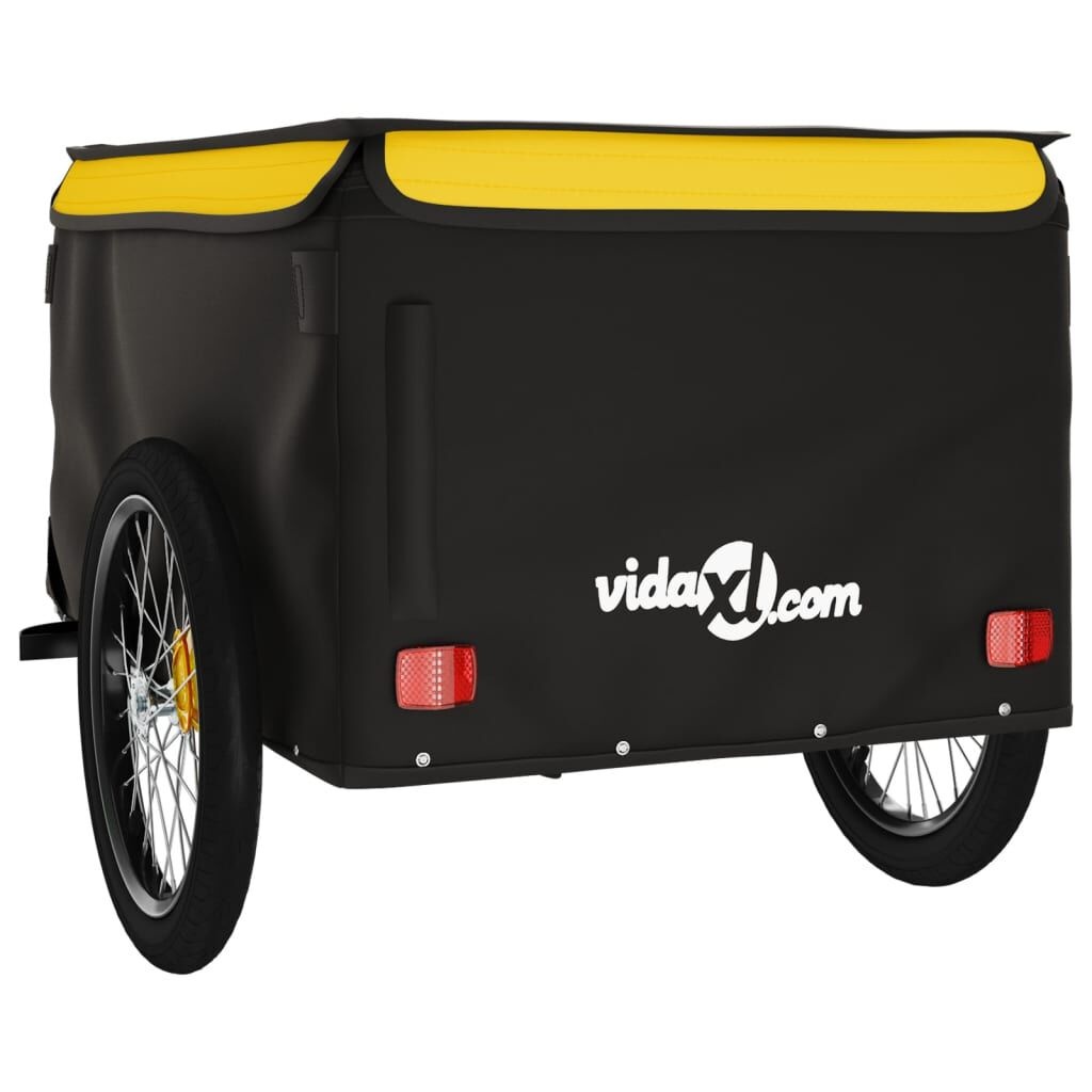 VidaXL Fietstrailer Zwart/Geel - 45kg - 35% Korting!