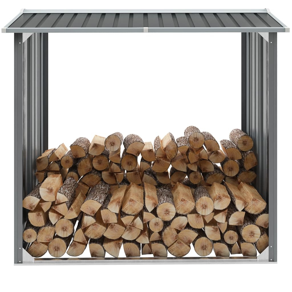 VidaXL Haardhoutschuur Grijs - 35% Korting! (172x91x154cm)