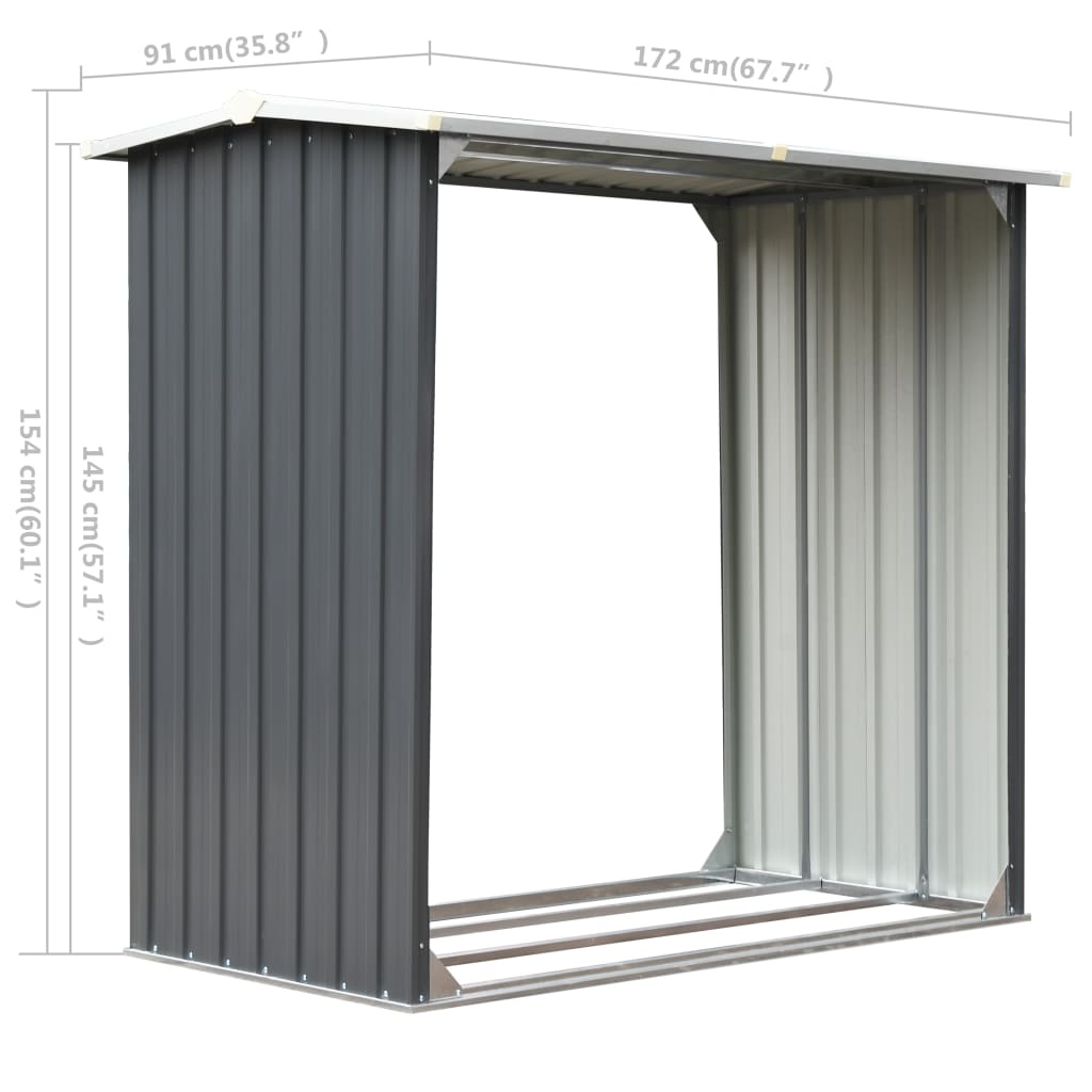 VidaXL Haardhoutschuur Grijs - 35% Korting! (172x91x154cm)