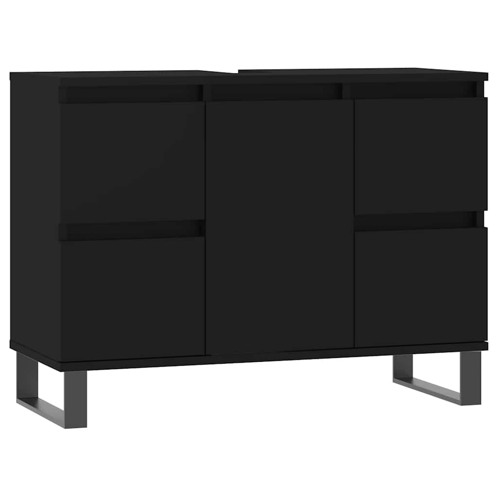 vidaXL Badkamerkast Zwart 80cm - 35% Korting! Zo Goed Als Nieuw