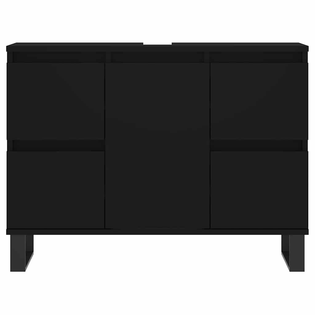 vidaXL Badkamerkast Zwart 80cm - 35% Korting! Zo Goed Als Nieuw