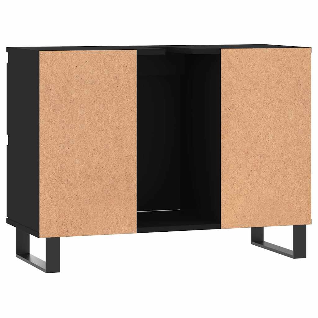 vidaXL Badkamerkast Zwart 80cm - 35% Korting! Zo Goed Als Nieuw