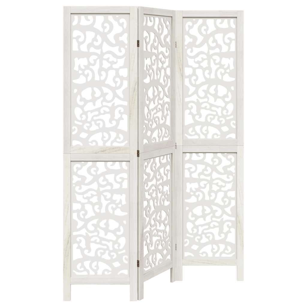 Kamerscherm 3 Panelen Wit Paulownia - 35% Korting! Beschadigd