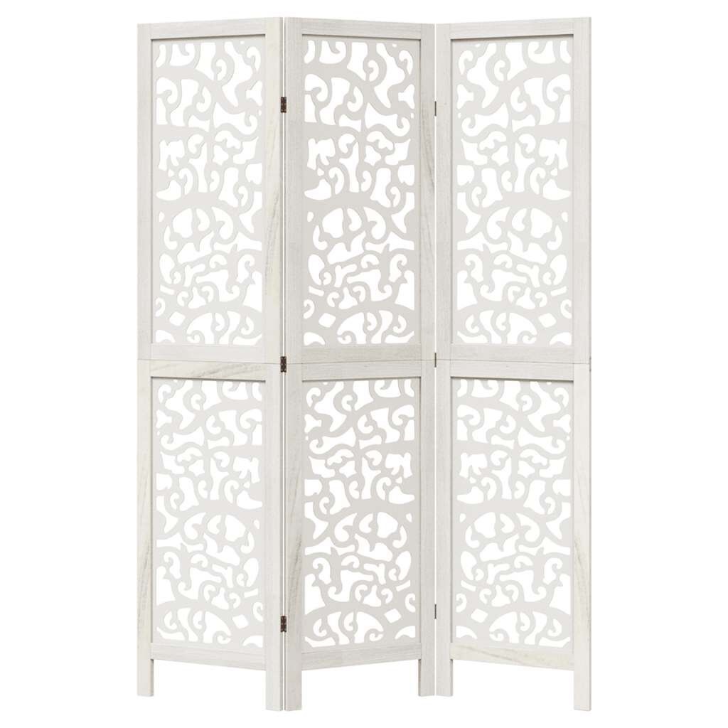 Kamerscherm 3 Panelen Wit Paulownia - 35% Korting! Beschadigd