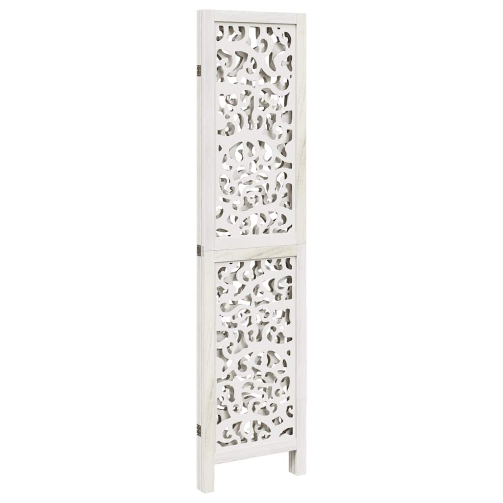 Kamerscherm 3 Panelen Wit Paulownia - 35% Korting! Beschadigd