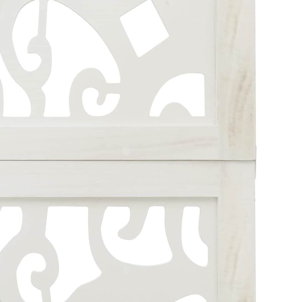Kamerscherm 3 Panelen Wit Paulownia - 35% Korting! Beschadigd