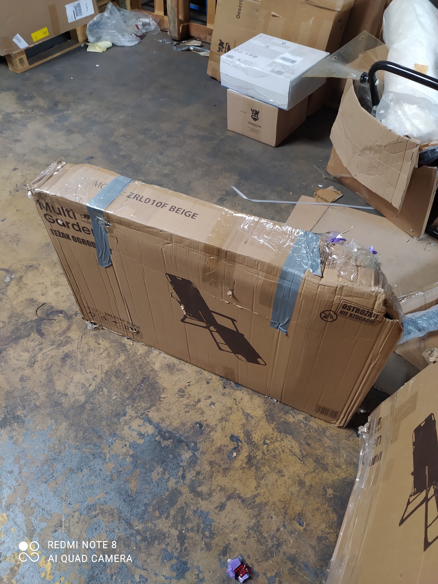 Tuinstoel/Ligstoel Beige + Hoofdsteun -60%! Krasje, Topdeal