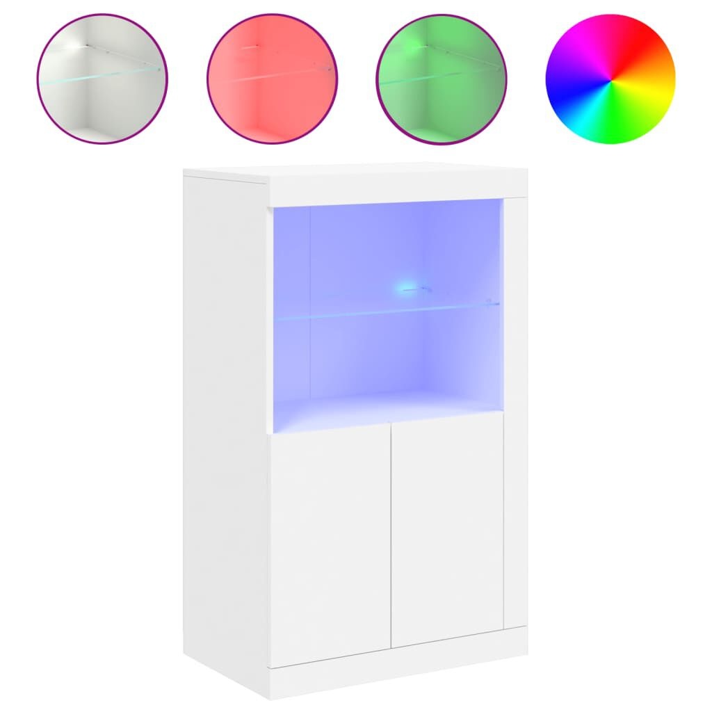 vidaXL Bijzetkast LED Wit Hout - 35% Korting!