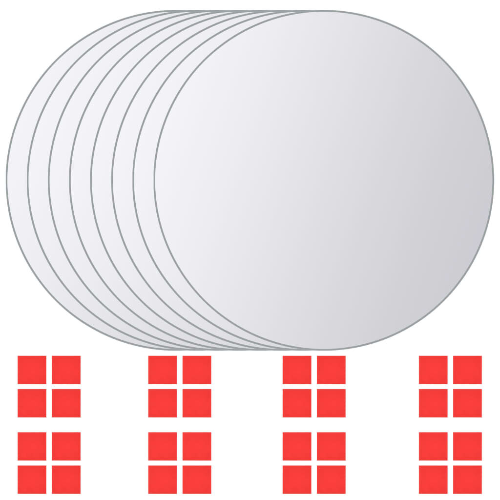 vidaXL Spiegeltegels Rond (8 st) - 35% Korting! Zo Goed Als Nieuw!