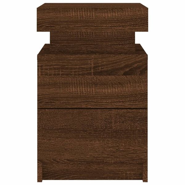Nachtkastjes met LED (2 stuks) - Bruin Eiken - 35% Korting!