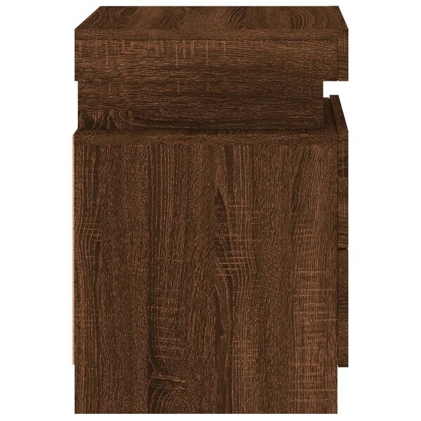 Nachtkastjes met LED (2 stuks) - Bruin Eiken - 35% Korting!
