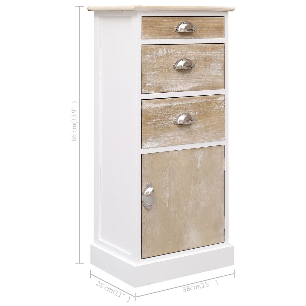 vidaXL Bijzetkast Paulowniahout 38x28x86cm - 35% Korting!