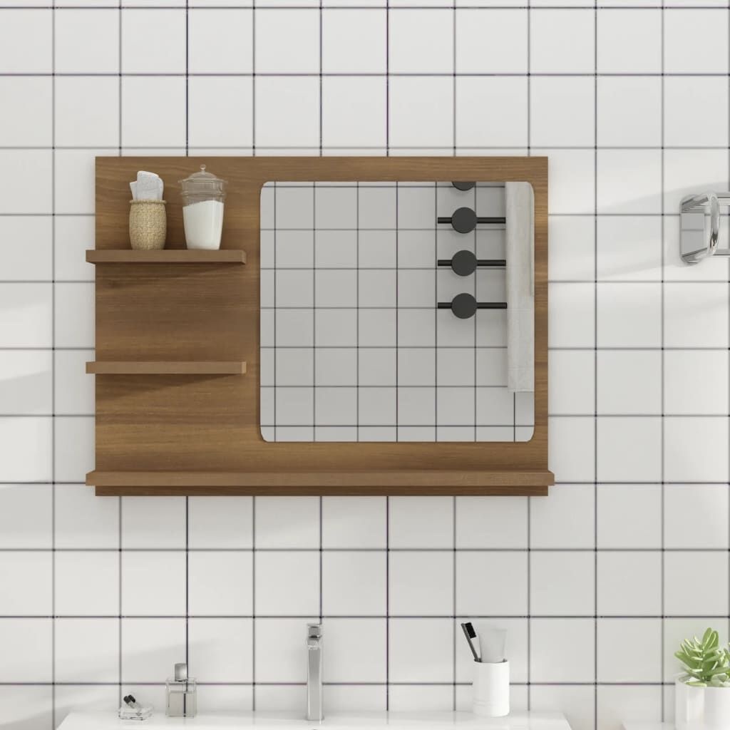 vidaXL Badkamerspiegel Bruin Eiken 60cm - 35% Korting!