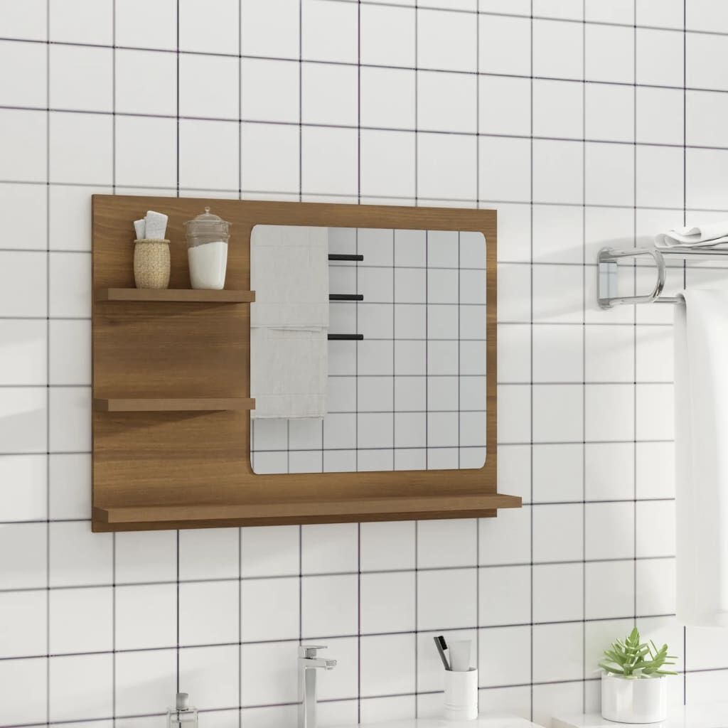 vidaXL Badkamerspiegel Bruin Eiken 60cm - 35% Korting!