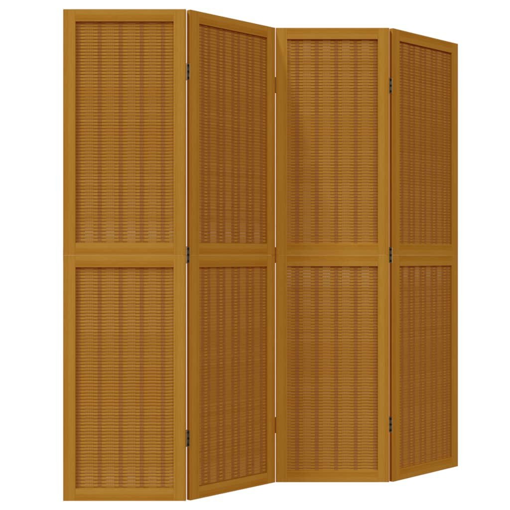 Kamerscherm 4 Panel Paulowniahout Bruin - 35% Korting!