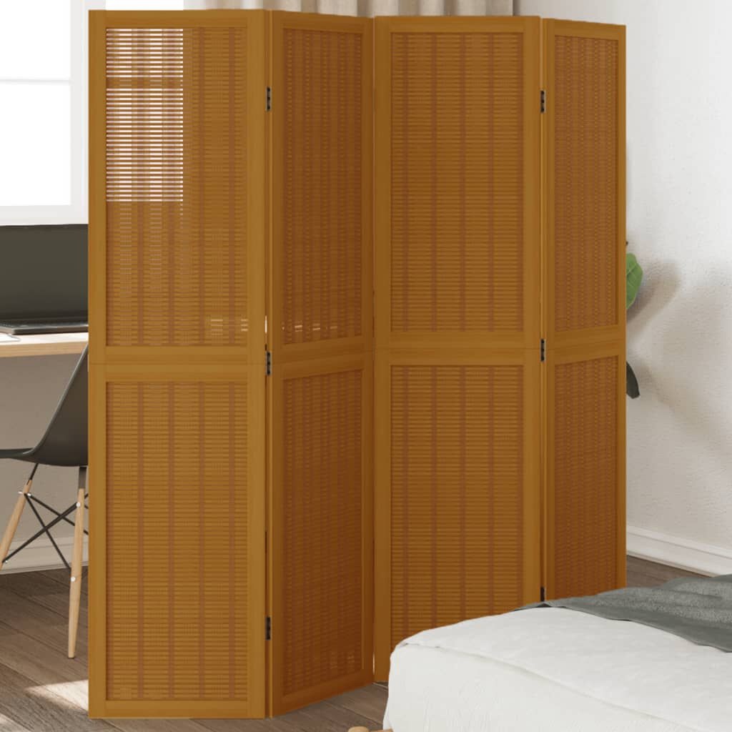Kamerscherm 4 Panel Paulowniahout Bruin - 35% Korting!