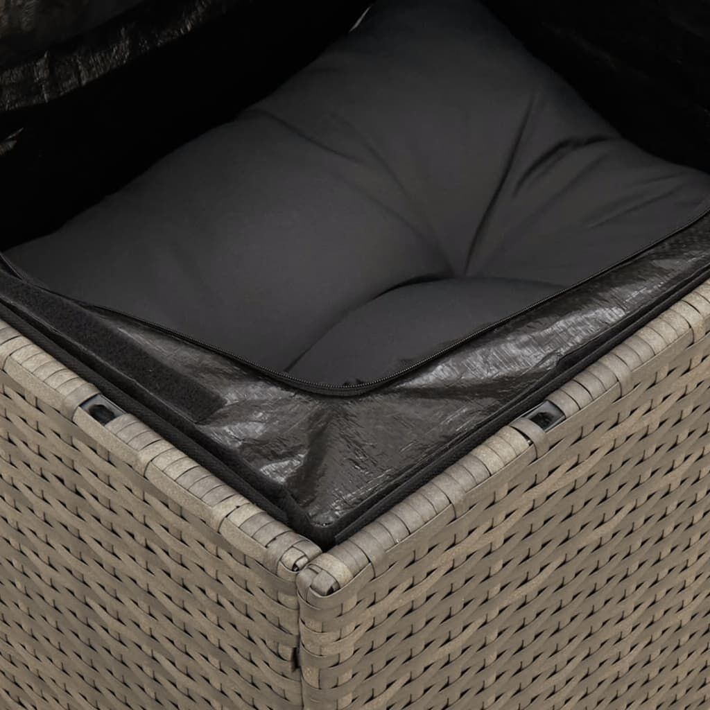 vidaXL Tuinbank Grijs Rattan - 3 Zits + Kussens -35% Korting!