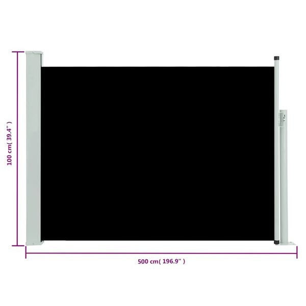 VidaXL Uittrekbaar Tuinscherm 100x500cm Zwart - 35% Korting!